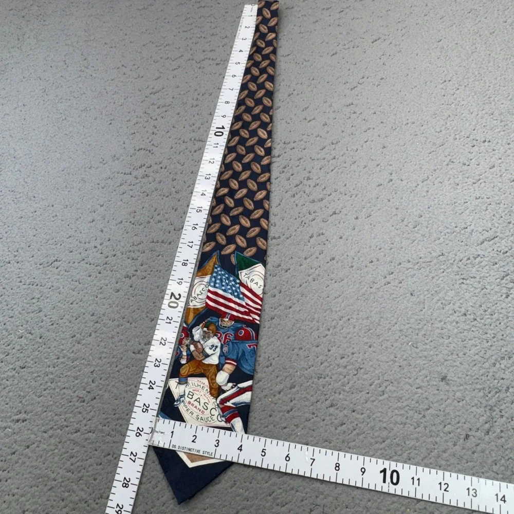 Tabasco Brand Silk Necktie Football Americana Advertising McIlhenny USA Novelty